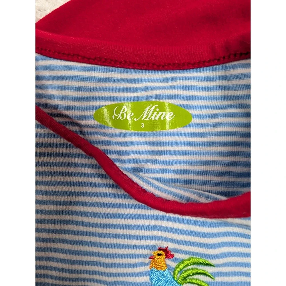 Girls‎ Size 3 Farm Animals Barn Striped Shirt Red Leggings Outfit Set Cow Pig